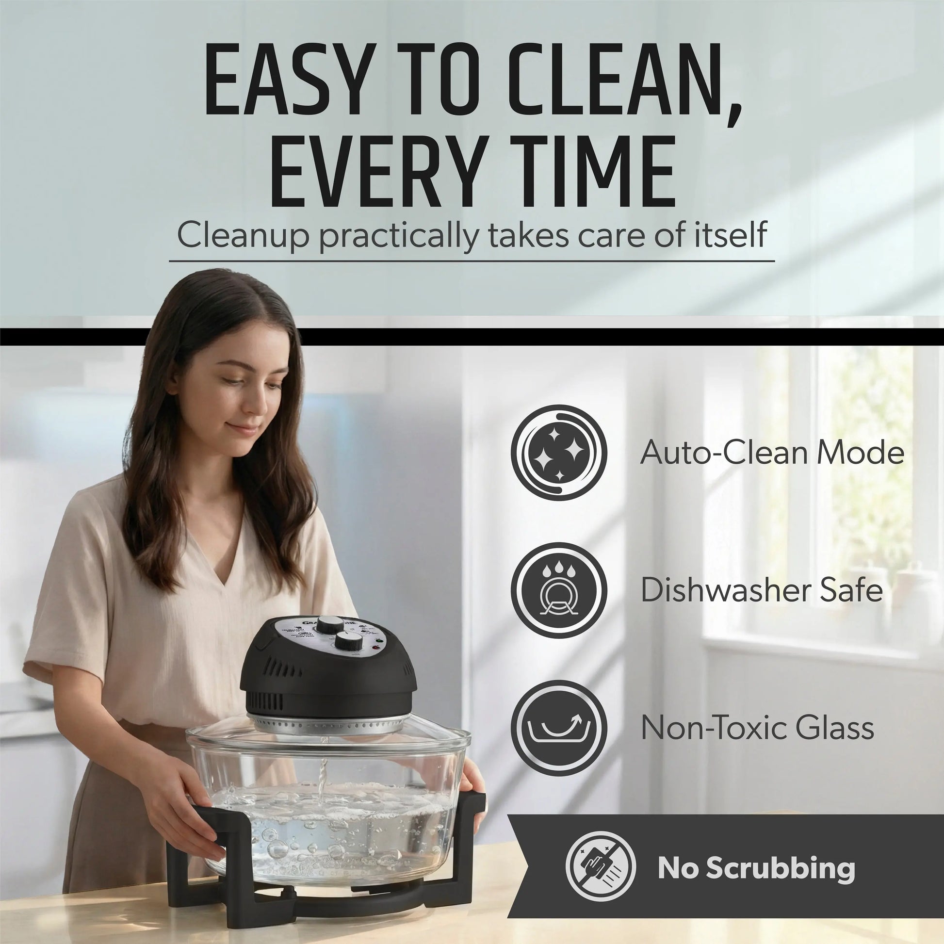 Granitestone 16 Quart Extra Large Air Fryer - Oil-Less Crispy Cooking for Healthier Meals
