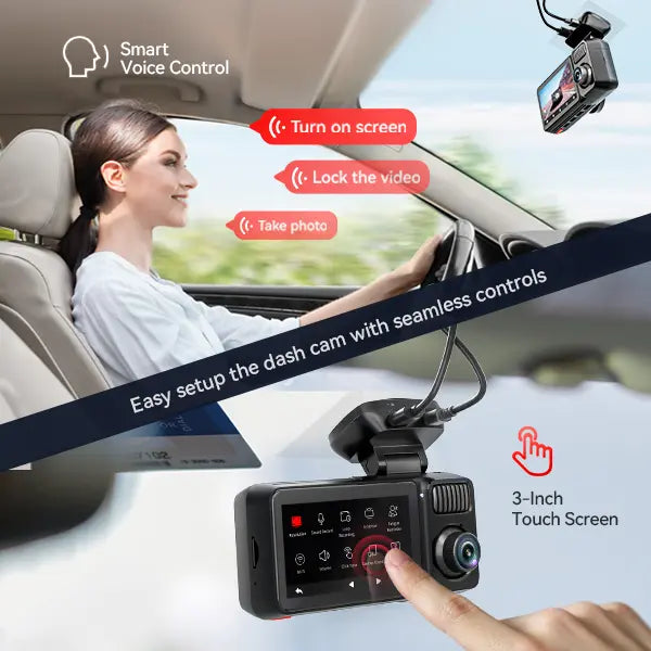 【Fathersdaygift】Redtiger F17 Elite 4K 3-Channel Dash Cam with STARVIS 2 IMX678 & IMX675, 128GB Card, Full Night Color, 4K+2.5K+1080P Front Rear Inside, Touch Screen, Voice Control, 5Ghz Wifi 6, GPS, HDR, 24 Hours Parking Mode, Car Rvibes, Car VLOG,
