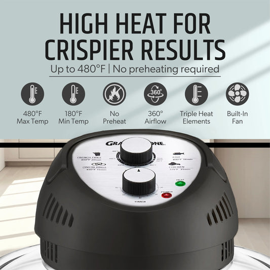 Granitestone 16 Quart Extra Large Air Fryer - Oil-Less Crispy Cooking for Healthier Meals